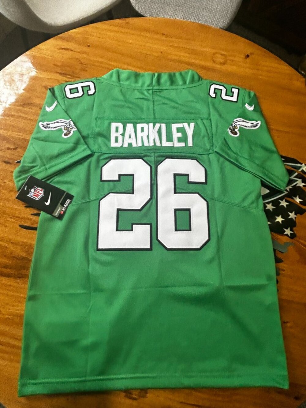 Youth Saquon Barkley #26 Philadelphia Eagles All-Stitched Kelly Green Jersey